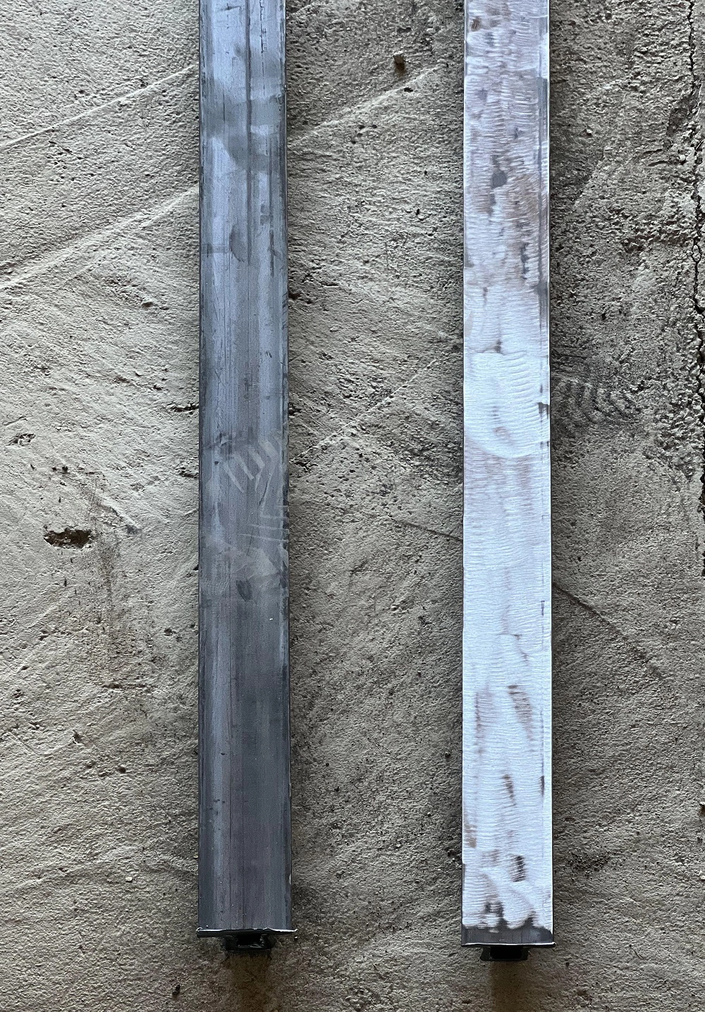 Before and after – discarded rails vs. memorial